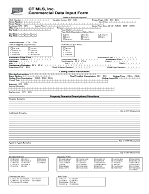 Commercial Data Input Form