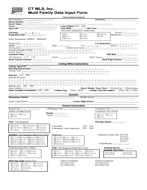 Multi Family Data Input Form