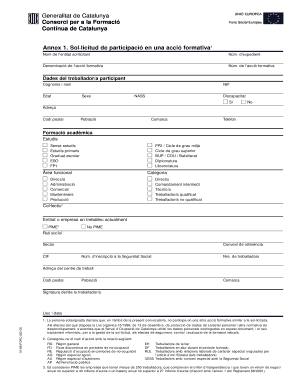 Catalonia Training Action Participation Request