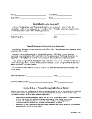 Technology Use Agreement for Students