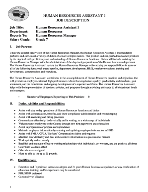 Human Resources Assistant Job Description