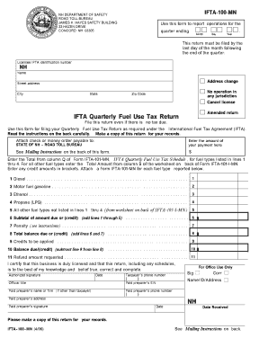 IFTA Quarterly Fuel Use Tax Return