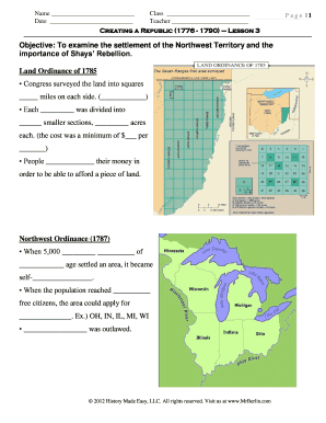 US History Lesson Worksheet