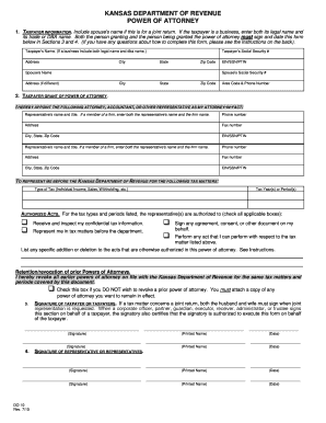 Kansas Power of Attorney for Tax Matters