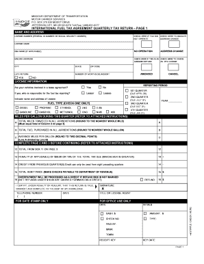Missouri IFTA Quarterly Tax Return
