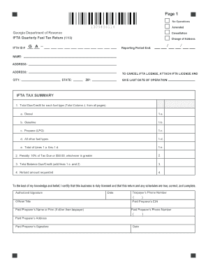 IFTA Quarterly Fuel Tax Return