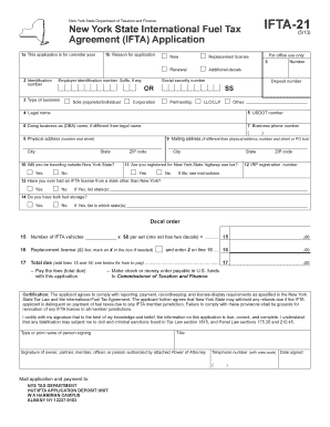 New York IFTA-21 Agreement Application