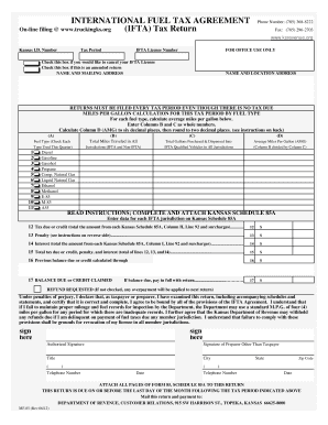 Kansas IFTA Fuel Tax Return Form