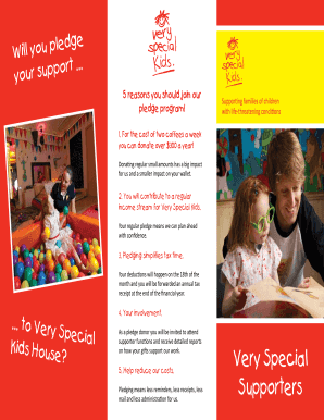 Very Special Kids Pledge Donation Form