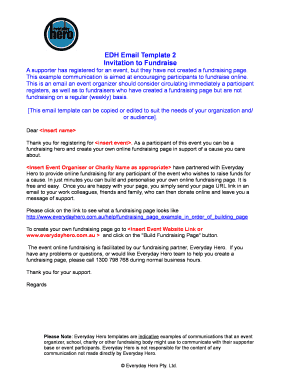 Fundraising Invitation Email Template