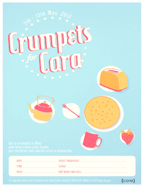 Crumpets for Cara Event Registration Form