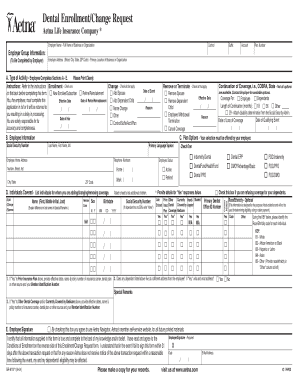 Aetna Dental Enrollment/Change Request Form