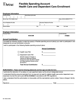 Flexible Spending Account Enrollment Form