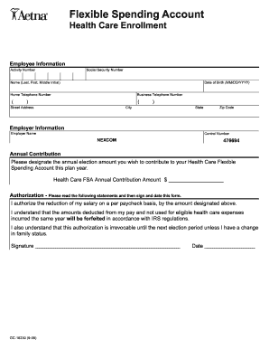 Health Care Flexible Spending Account Enrollment Form