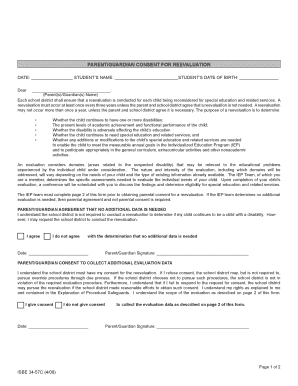 Parent Guardian Consent for Reevaluation