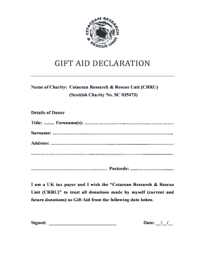 Gift Aid Declaration