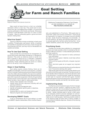 Oklahoma Farm and Ranch Goal Setting Guide