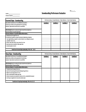 Snowboarding Performance Evaluation Form