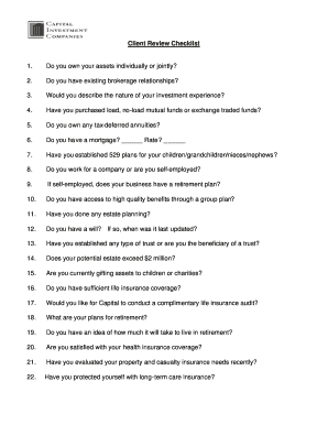 Client Review Checklist