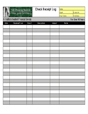 Check Receipt Log