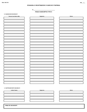 Domanda di Registrazione di Marchio d'Impresa