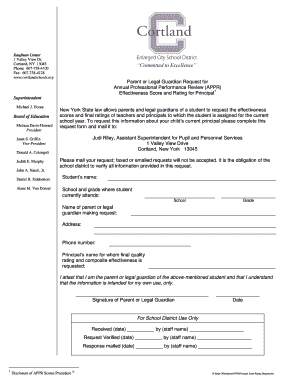 Parent Request for Principal APPR Scores