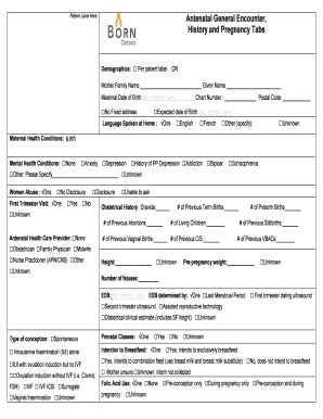 Antenatal General Encounter Form
