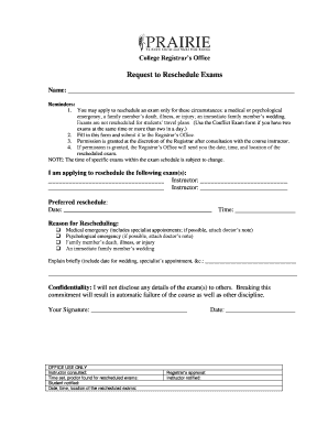 Request to Reschedule Exams