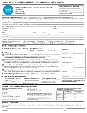Exhibition Participation Application and License Agreement