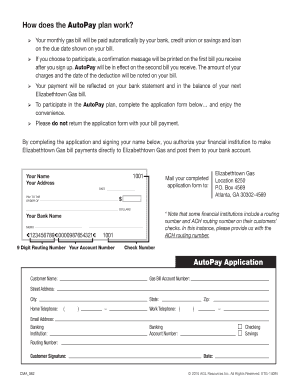 AutoPay Plan Application Form