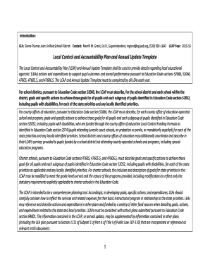 Local Control and Accountability Plan Template