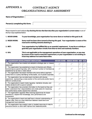 Nonprofit Organizational Self-Assessment Form