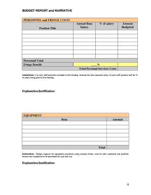Budget Report and Narrative