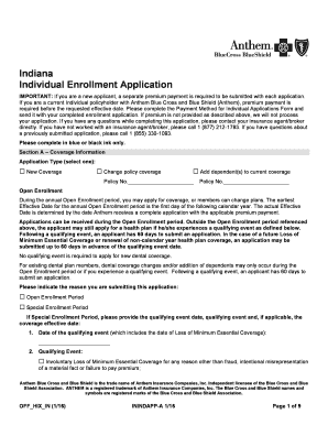 Anthem Special Enrollment Period Application
