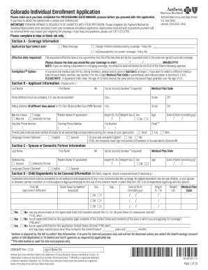Colorado Individual Enrollment Application
