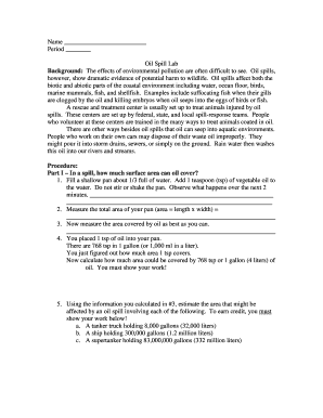 Oil Spill Lab Report