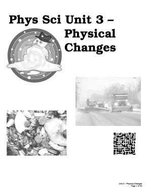 Physical Changes Worksheet