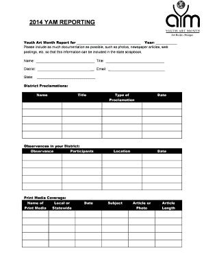 Youth Art Month Reporting Form