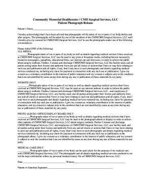 Patient Photograph Release Form