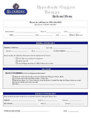 Hyperbaric Oxygen Therapy Referral Form