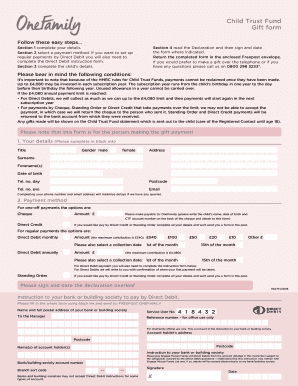UK Child Trust Fund Gift Form