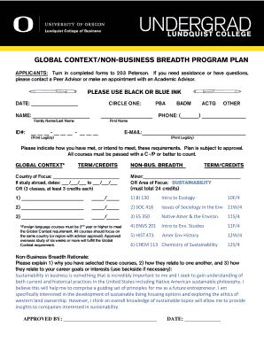 Global Context Non-Business Breadth Program Plan