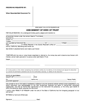California Assignment of Deed of Trust