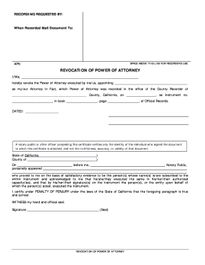 Revocation of Power of Attorney