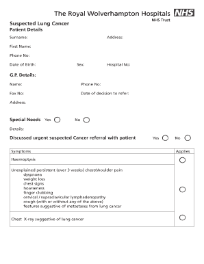 Suspected Lung Cancer Referral Form
