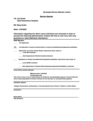 Review Results Letter