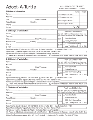 Adopt-A-Turtle Donation Form