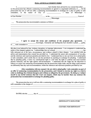 Plea Advice & Consent Form