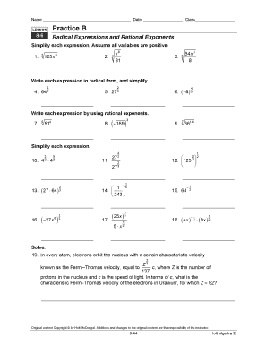 Simplify each expression Assume all variables are