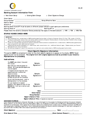 Banking Account Information Form